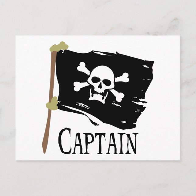 Piratenflagge Captain Postkarte (Vorderseite)