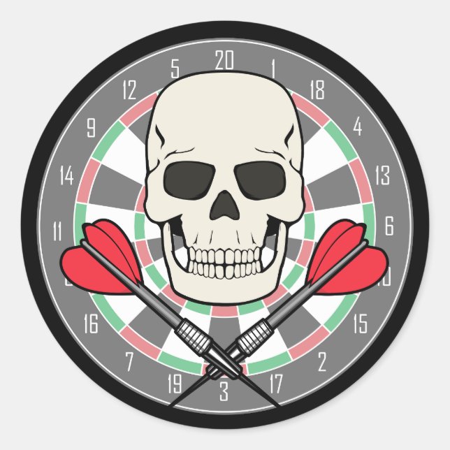 Piratenflagge Dartboard-Aufkleber Runder Aufkleber (Vorderseite)