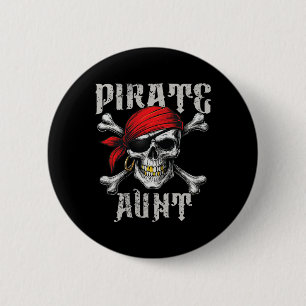 Piratenflagge der Piraten und Schädelknochen Button