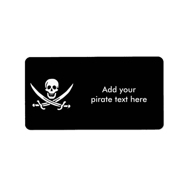 Piratenflagge der Piratenflagge Adressaufkleber (Vorne)