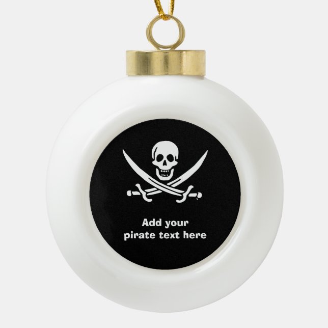 Piratenflagge der Piratenflagge Keramik Kugel-Ornament (Vorderseite)