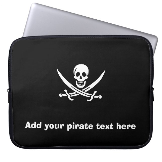 Piratenflagge der Piratenflagge Laptopschutzhülle (Vorderseite)