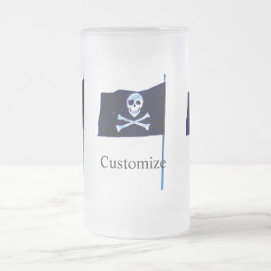Piratenflagge der Piratenflagge Mattglas Bierglas