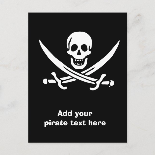 Piratenflagge der Piratenflagge Postkarte (Vorderseite)
