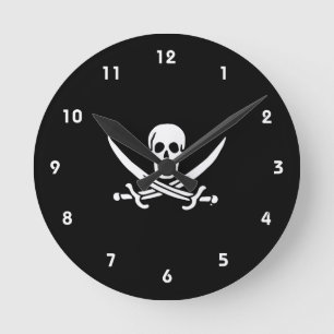 Piratenflagge der Piratenflagge Runde Wanduhr