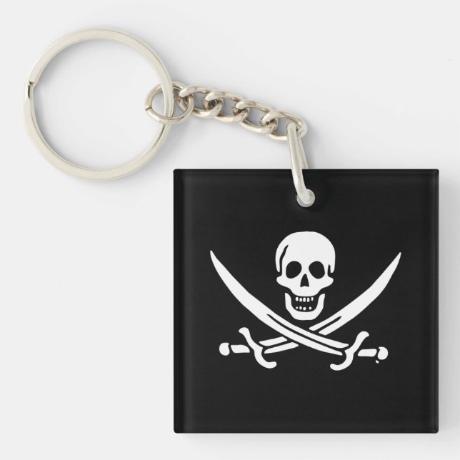 Piratenflagge der Piratenflagge Schlüsselanhänger (Vorderseite)