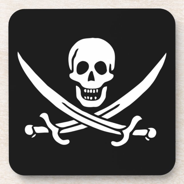 Piratenflagge der Piratenflagge Untersetzer (Vorderseite)