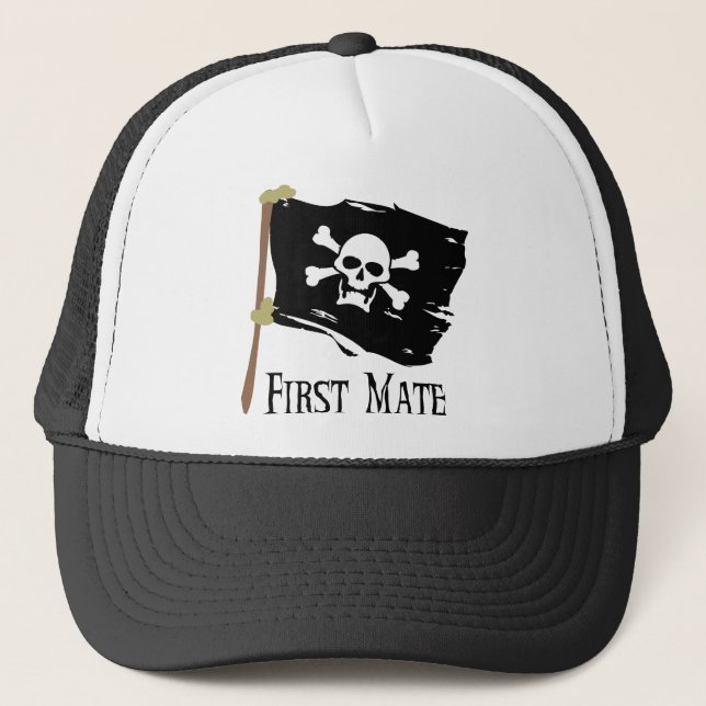 Piratenflagge-erster Kamerad Truckerkappe (Vorderseite)