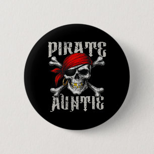 Piratenflagge-Fahne Piratentum und Schädelknochen Button
