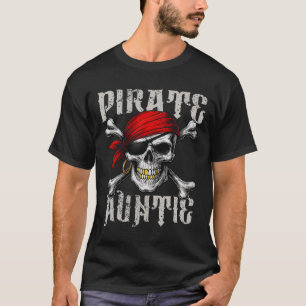 Piratenflagge-Fahne Piratentum und Schädelknochen T-Shirt