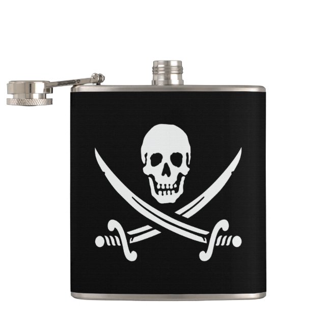 Piratenflagge Flachmann (Geöffnet)