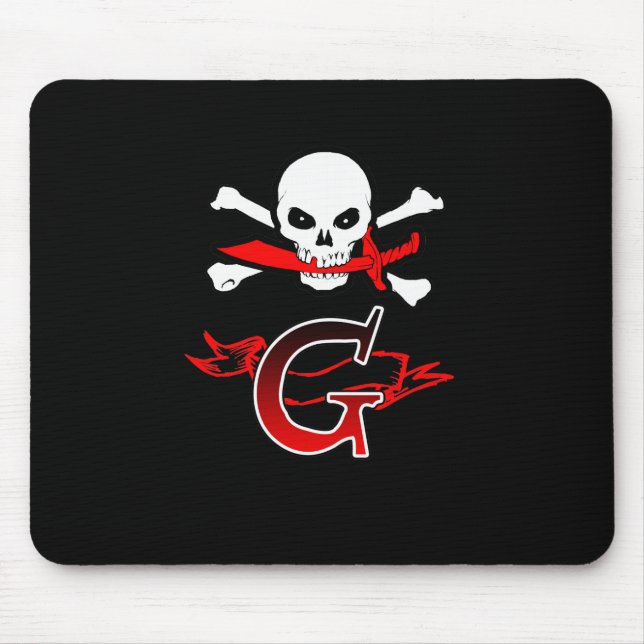 Piratenflagge G Monogramm Mousepad (Vorne)
