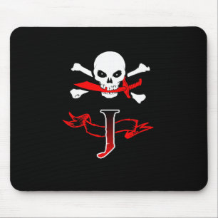 Piratenflagge J Monogramm Mousepad