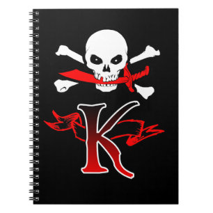 Piratenflagge K Monogramm Notizblock