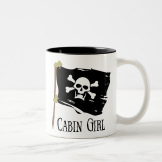 Piratenflagge-Kabinen-Mädchen Zweifarbige Tasse