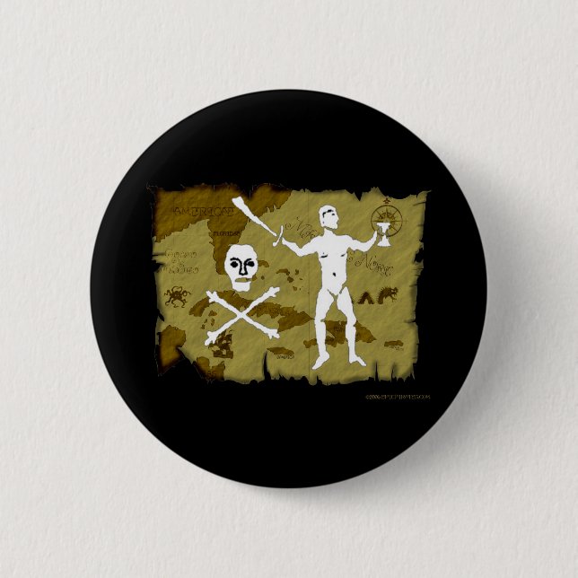 Piratenflagge-Karte # 5 Button (Vorderseite)