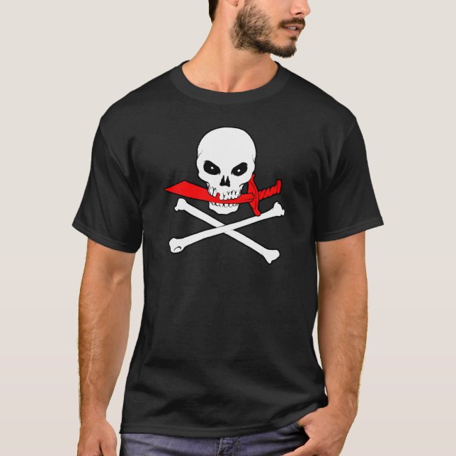 Piratenflagge(Klasse)Dunkler T - Shirt (Vorderseite)