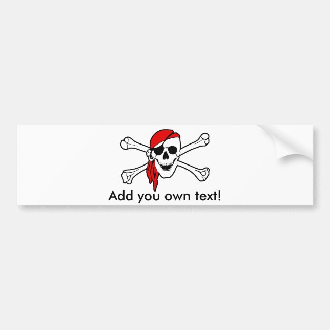 Piratenflagge mit rotem Bandana Autoaufkleber (Vorne)