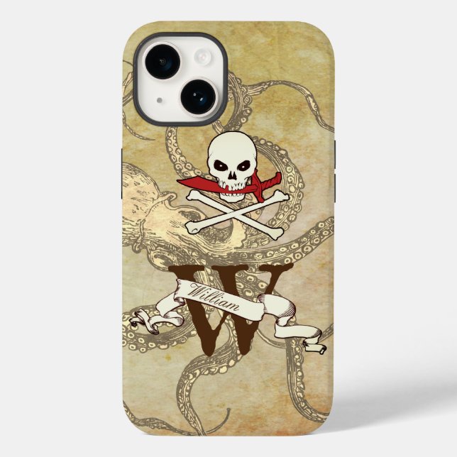 Piratenflagge Monogramm Case-Mate iPhone 14 Hülle (Rückseite)