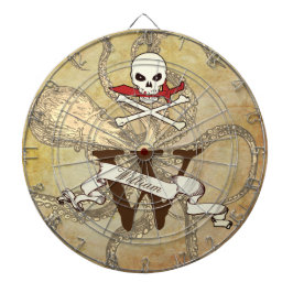 Piratenflagge Monogramm Initial Dartboard Dartscheibe