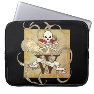 Piratenflagge Monogramm Laptopschutzhülle