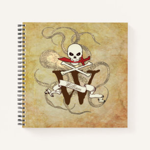 Piratenflagge Monogramm Notizbuch