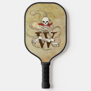 Piratenflagge Monogramm Pickleball Schläger