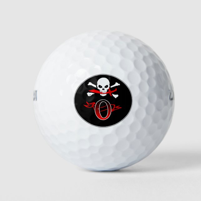 Piratenflagge O Monogram Golfbälle (Vorderseite)