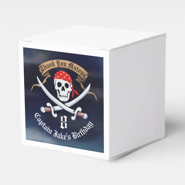 Piratenflagge Pirate Birthday Party Foto Geschenkschachtel (Vorderseite)