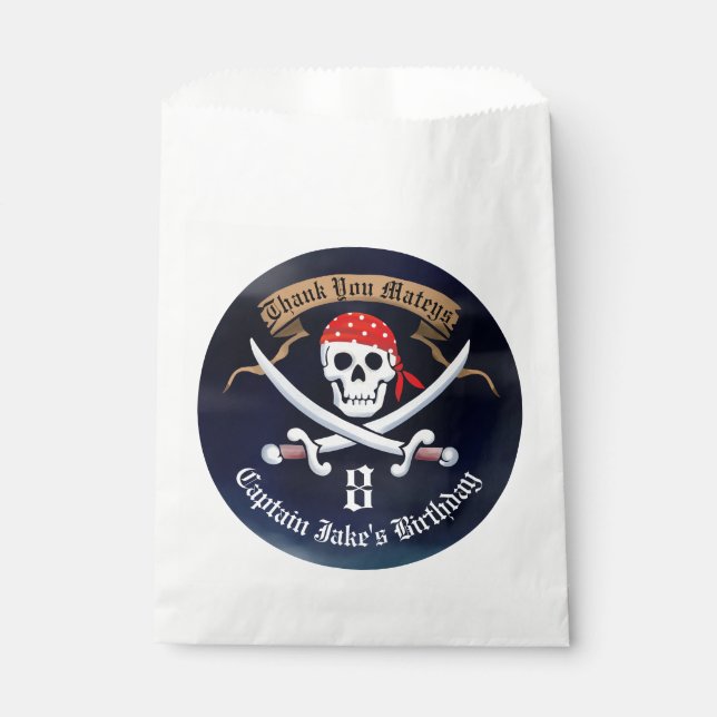 Piratenflagge Pirate Birthday Party Geschenktütchen (Vorderseite)