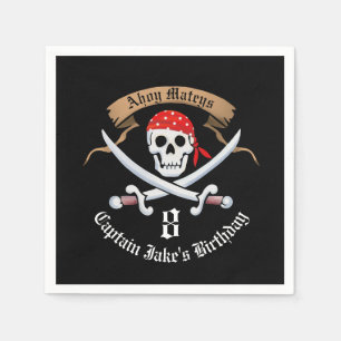 Piratenflagge Pirate Birthday Party Serviette