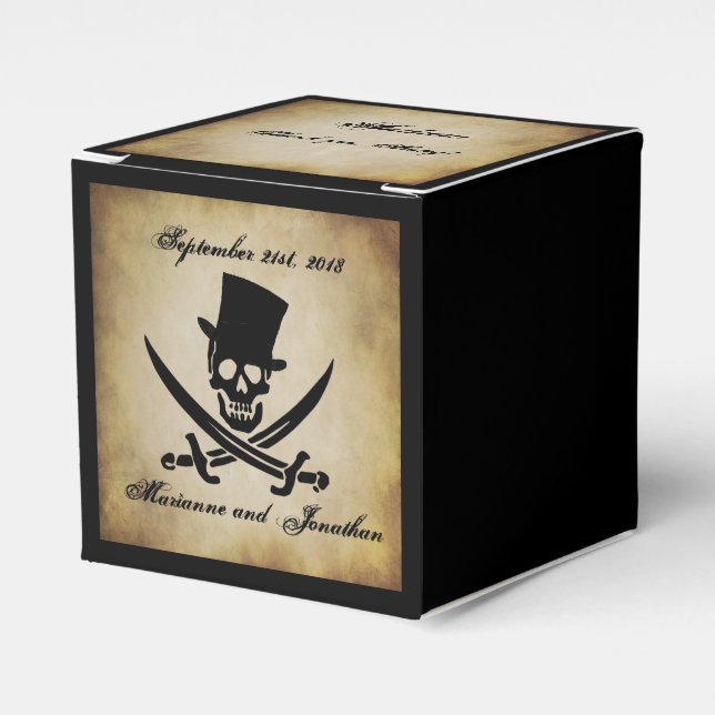 Piratenflagge Pirate Gastgeschenk Hochzeit Geschenkschachtel (Vorderseite)