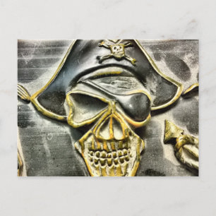 Piratenflagge Pirate Schatztruhe Postkarte