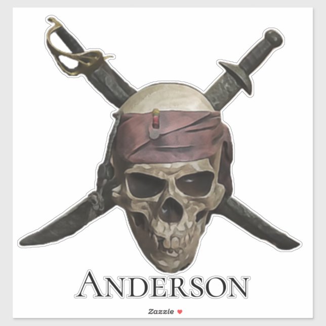 Piratenflagge Pirate Skull Aufkleber (Blatt)