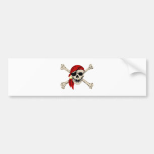 Piratenflagge Pirate Skull Bones Red Bandanna Autoaufkleber
