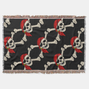 Piratenflagge Pirate Skull Bones Red Bandanna Decke