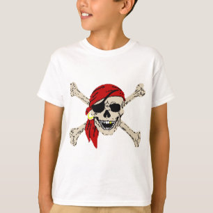 Piratenflagge Pirate Skull Bones Red Bandanna T-Shirt