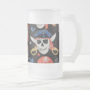 Piratenflagge Pirate Skull Mattglas Bierglas