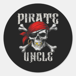 Piratenflagge Pirate und Schädelknochen Runder Aufkleber