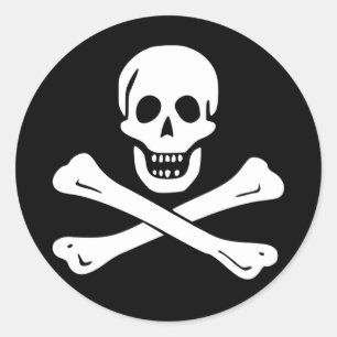 Piratenflagge-Piraten-Flaggen-Aufkleber Runder Aufkleber