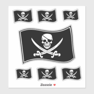 Piratenflagge-Piraten-Flaggen-Schädel und Aufkleber