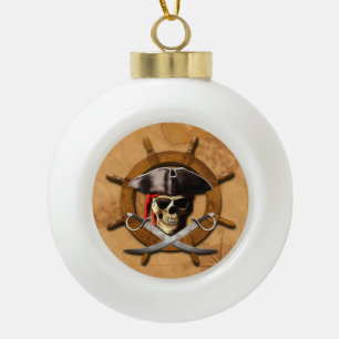 Piratenflagge-Piraten-Rad Keramik Kugel-Ornament