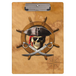 Piratenflagge-Piraten-Rad Klemmbrett