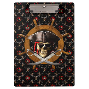 Piratenflagge-Piraten-Rad Klemmbrett