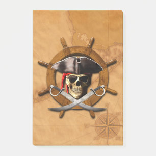 Piratenflagge-Piraten-Rad Post-it Klebezettel