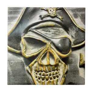 Piratenflagge-Piraten-Schatz-Kasten Fliese