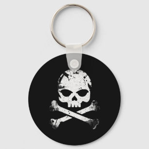 Piratenflagge Piratenhügel und Kreuzbeinflagge Hal Schlüsselanhänger