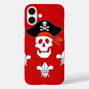 PIRATENFLAGGE, PIRATHAT UND DREI LILIEN iPhone 16 PLUS HÜLLE