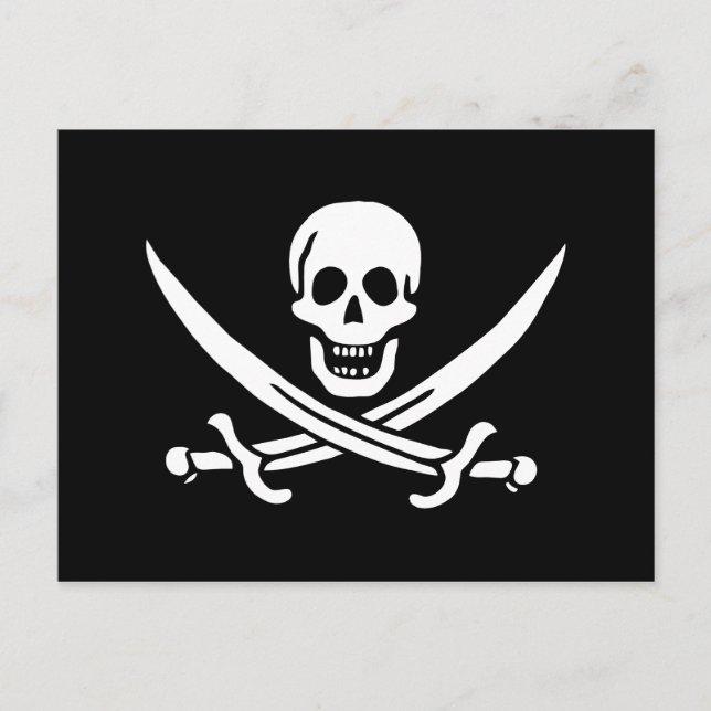 Piratenflagge Postkarte (Vorderseite)