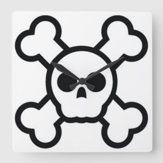 Piratenflagge Quadratische Wanduhr